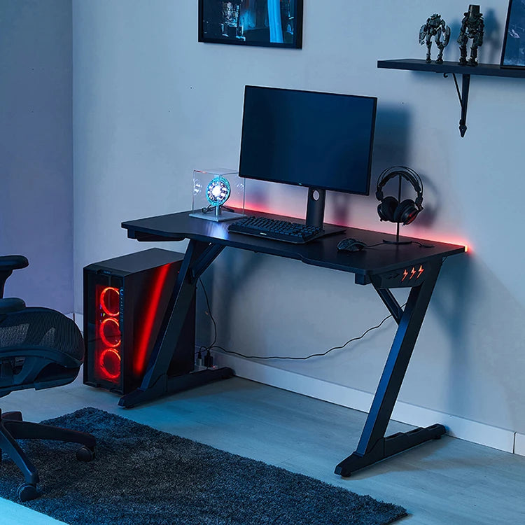 Big Promotion Rgb Led Light Gaming Desk Gaming Desk Frame Best Gaming Desk